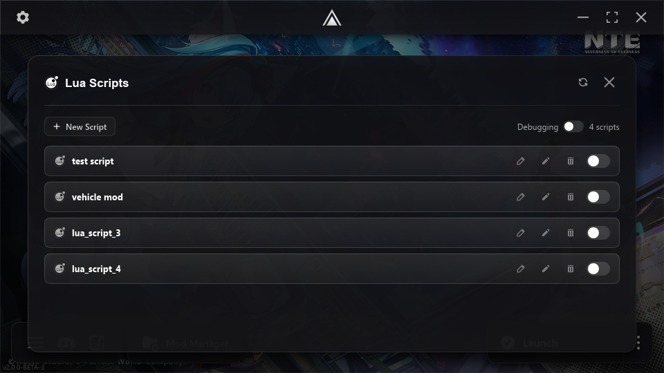 Aurora Lua scripting