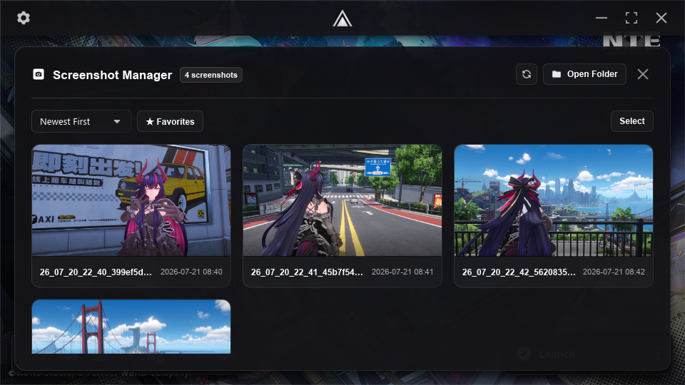 Aurora screenshot manager