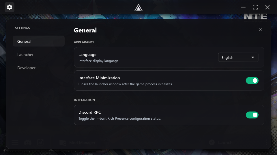 Aurora settings